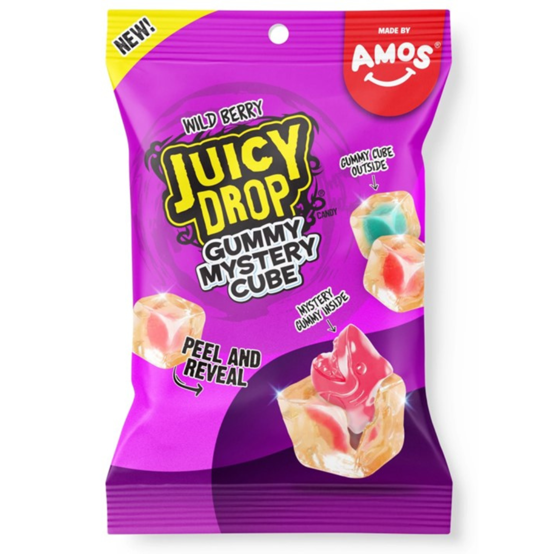 AMOS Wild Berry Juicy Drop Mystery Cube Gummy Candy - 5oz