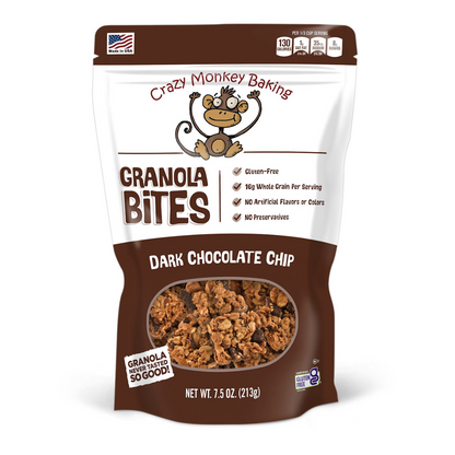 Crazy Monkey Baking Dark Chocolate Chip Granola Bites - 7.5oz