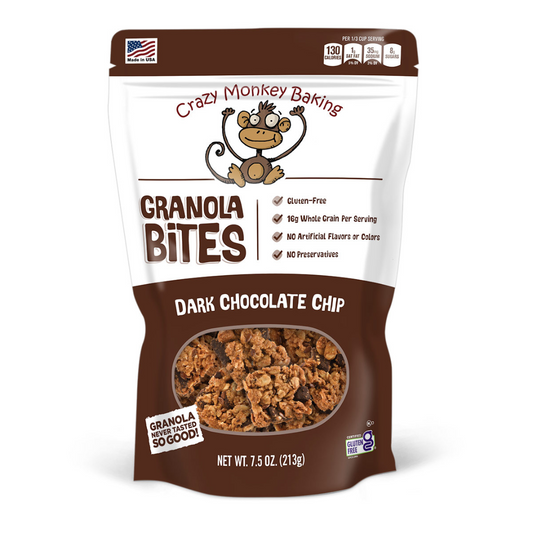 Crazy Monkey Baking Dark Chocolate Chip Granola Bites - 7.5oz