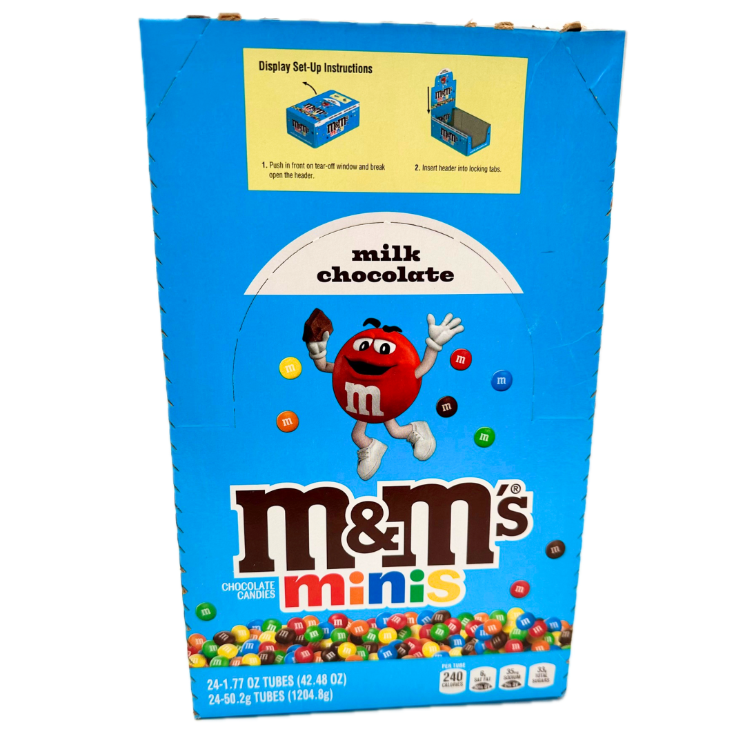 M&M's Milk Chocolate Minis Tubes 1.77oz / 24ct