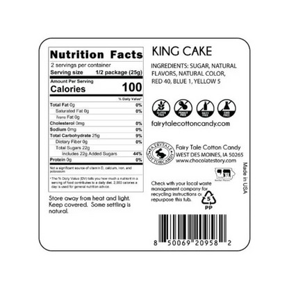 Mardi Gras King Cake Cotton Candy - 1.75oz