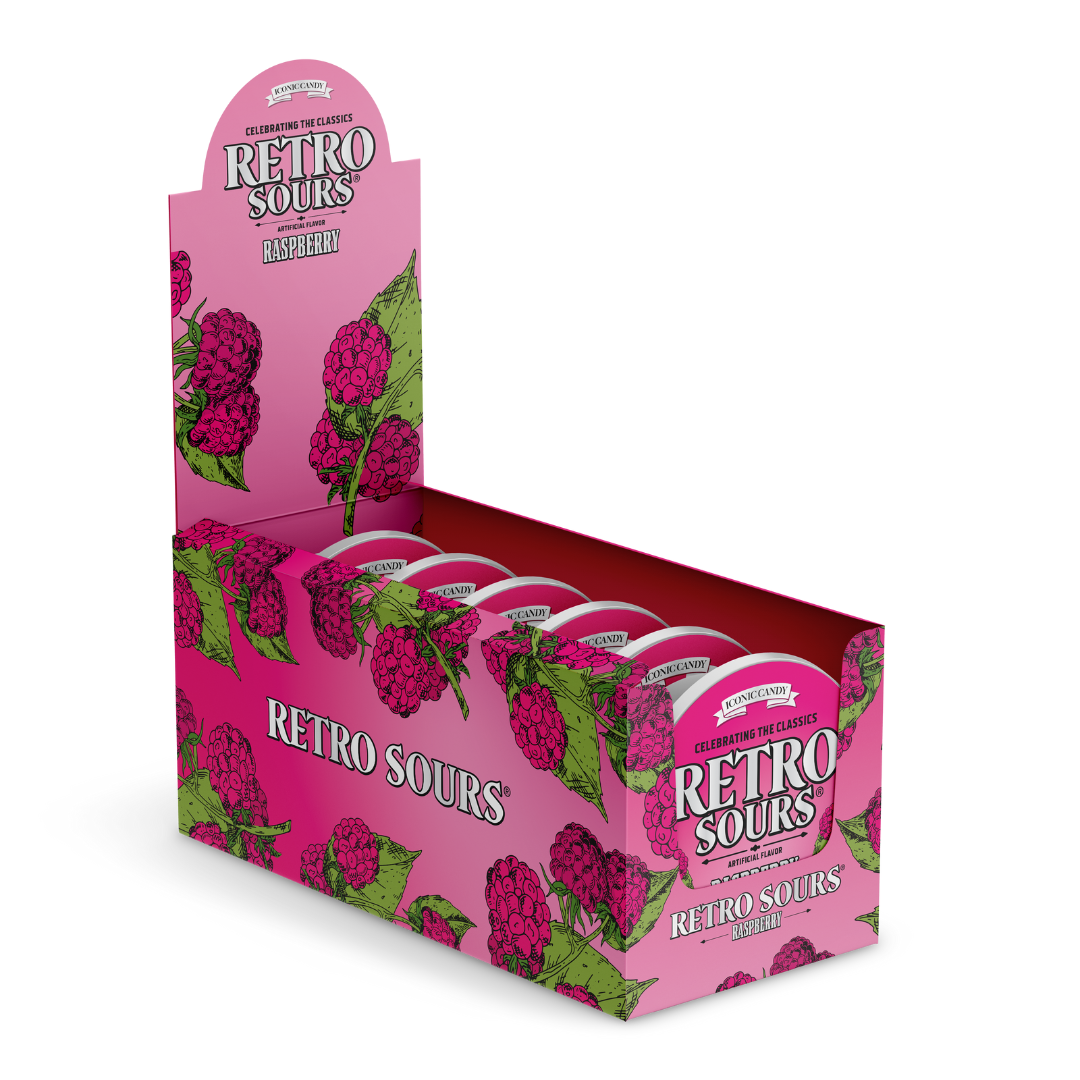 Super Raspberry Candy Retro Sours Raspberry Hard Candy - 2.12oz / 8ct – Blair Candy Company