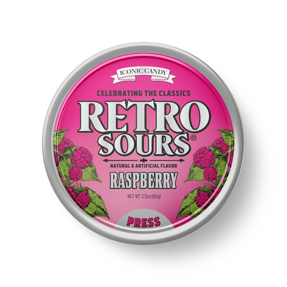 Retro Sours Raspberry Hard Candy - 2.12oz / 8ct
