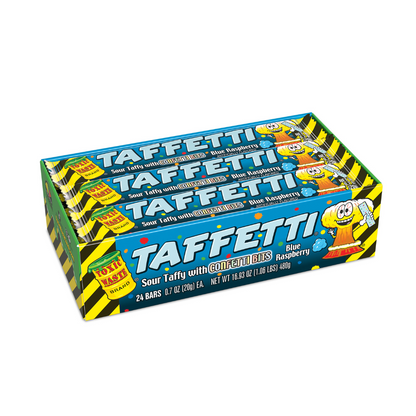 Toxic Waste Blue Raspberry Taffetti Sour Taffy - 0.7oz / 24ct