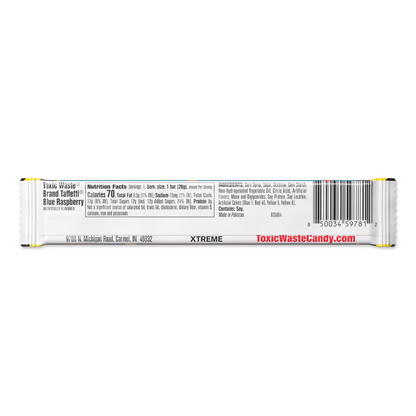 Toxic Waste Blue Raspberry Taffetti Sour Taffy - 0.7oz / 24ct