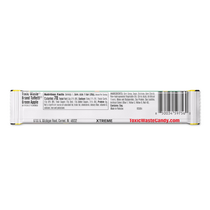 Toxic Waste Green Apple Taffetti Sour Taffy - 0.7oz / 24ct