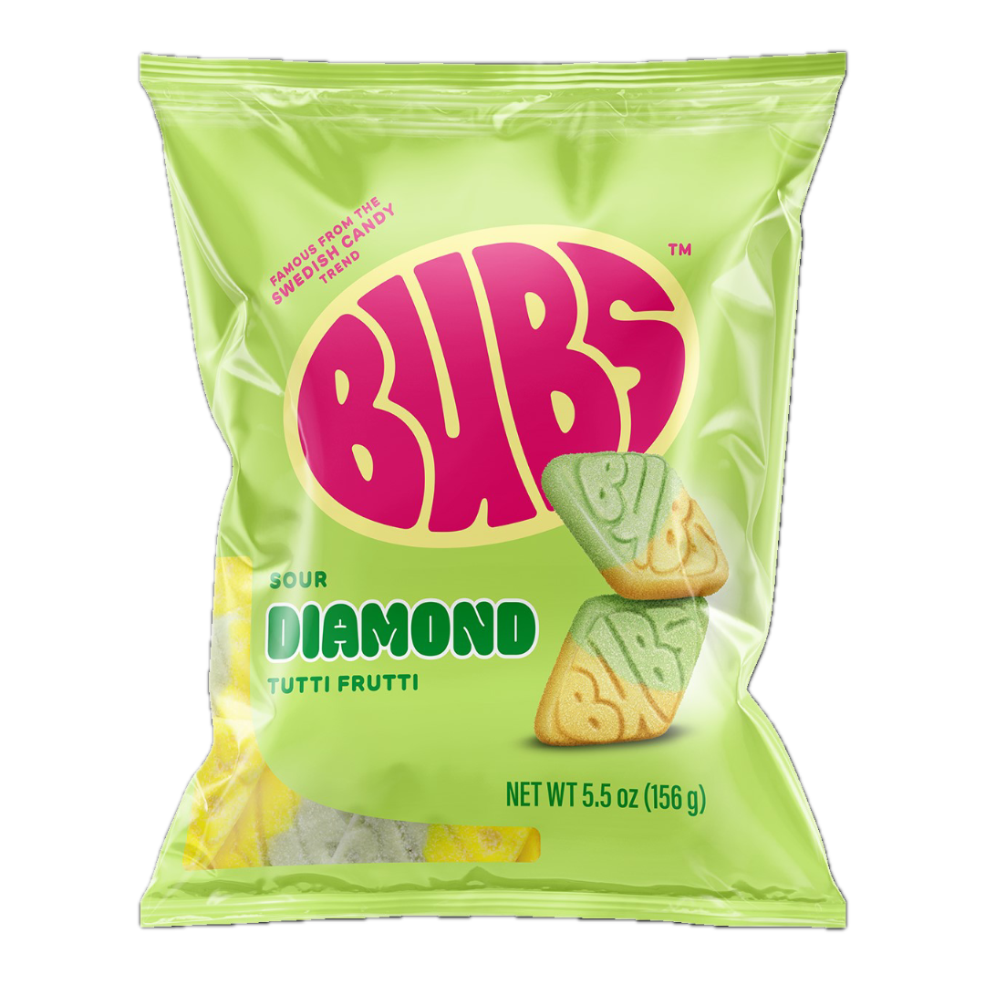 BUBS Sour Tutti Frutti Diamond Foam Candy - 5.5oz