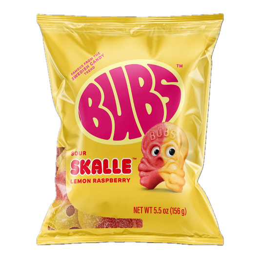 BUBS Sour Lemon Raspberry Skull Gummy Candy - 5.5oz