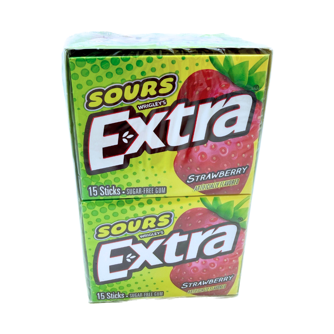 Extra Sugar Free Gum Sour Strawberry - 15pc / 10ct