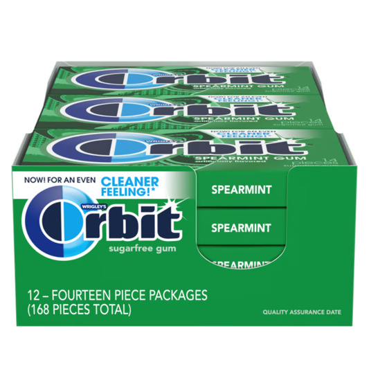ORBIT Spearmint Sugarfree Gum - 14pc / 12ct