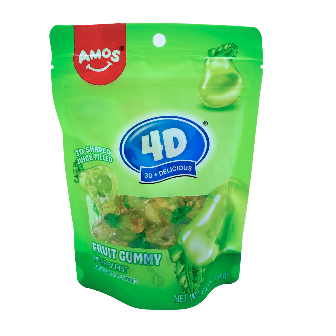 AMOS 4D Pear Burst Fruit Gummy - 6oz