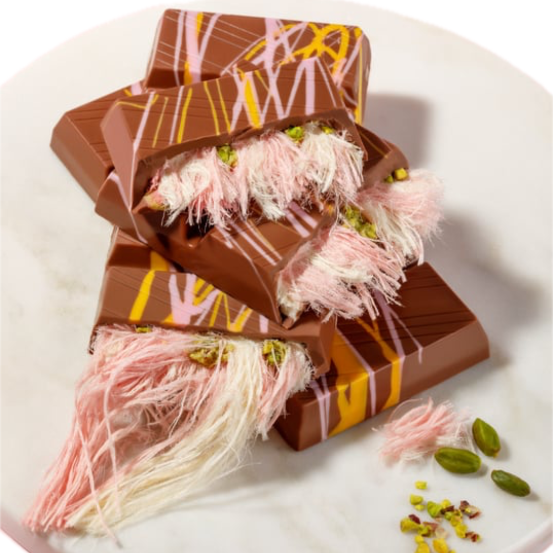 Beyoglu Angel Hair Raspberry Milk Chocolate Bar - 170g / 6ct