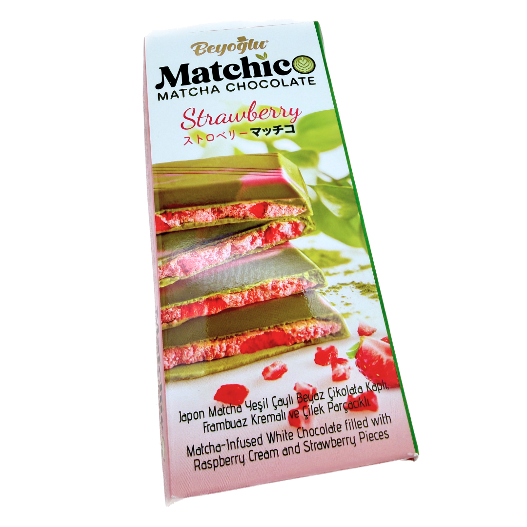Beyoglu Matchico Strawberry Matcha Chocolate Bar - 95g / 6ct