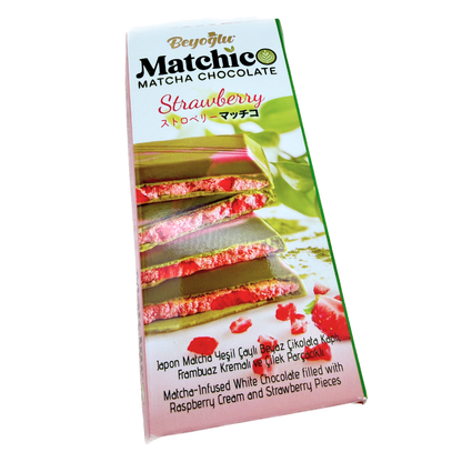Beyoglu Matchico Strawberry Matcha Chocolate Bar - 95g / 6ct