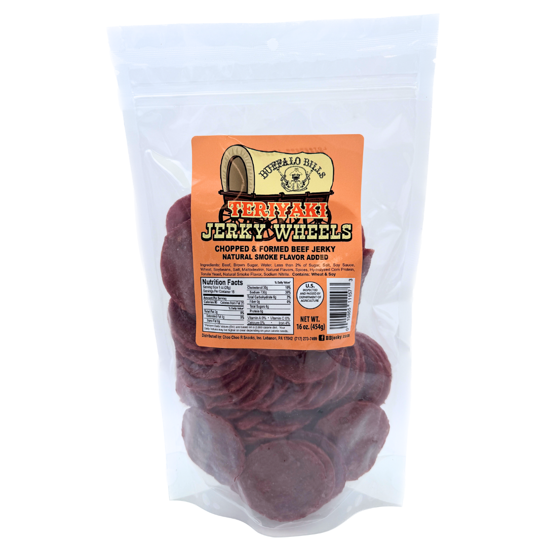 Buffalo Bill's Teriyaki Jerky Wheels - 64pc / 16oz