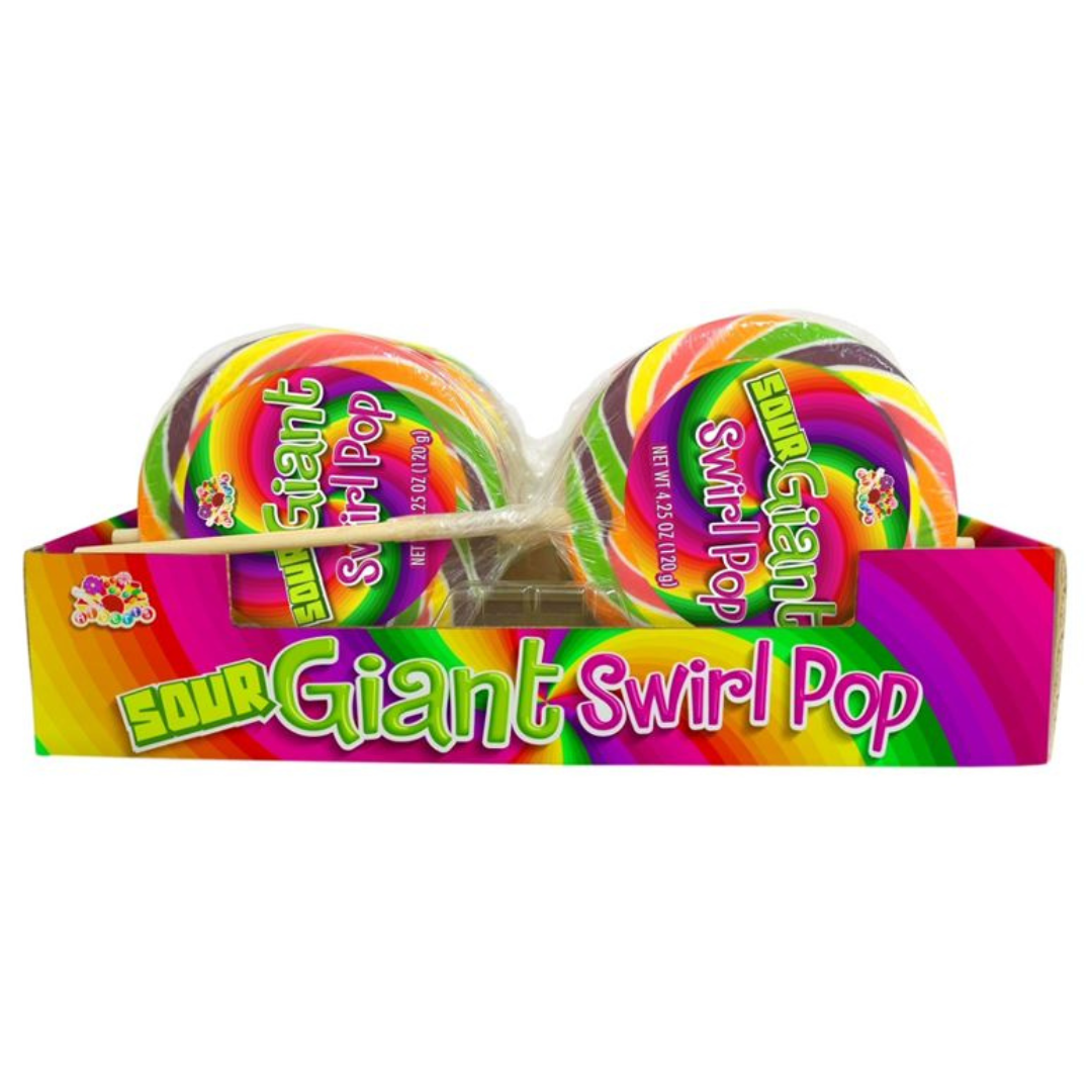 Giant Sour Swirl Lollipops - 4.25oz - 12ct
