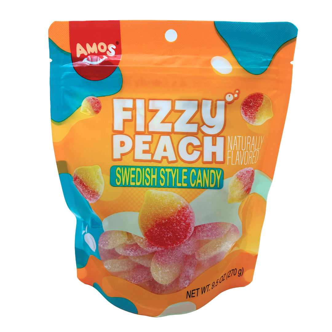 AMOS Fizzy Peach Swedish Style Candy - 9.5oz