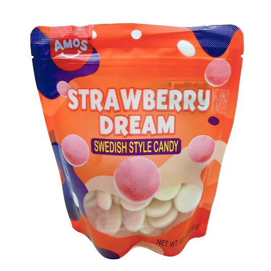AMOS Strawberry Dream Swedish Style Candy - 9.5oz