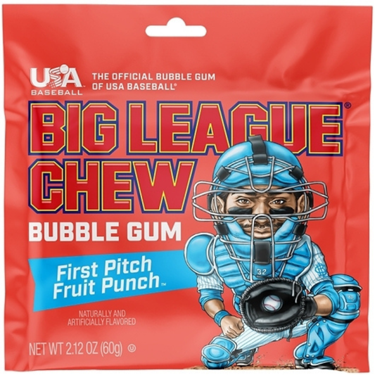 Big League Chew First Pitch Fruit Punch Bubble Gum - 2.12oz / 12ct