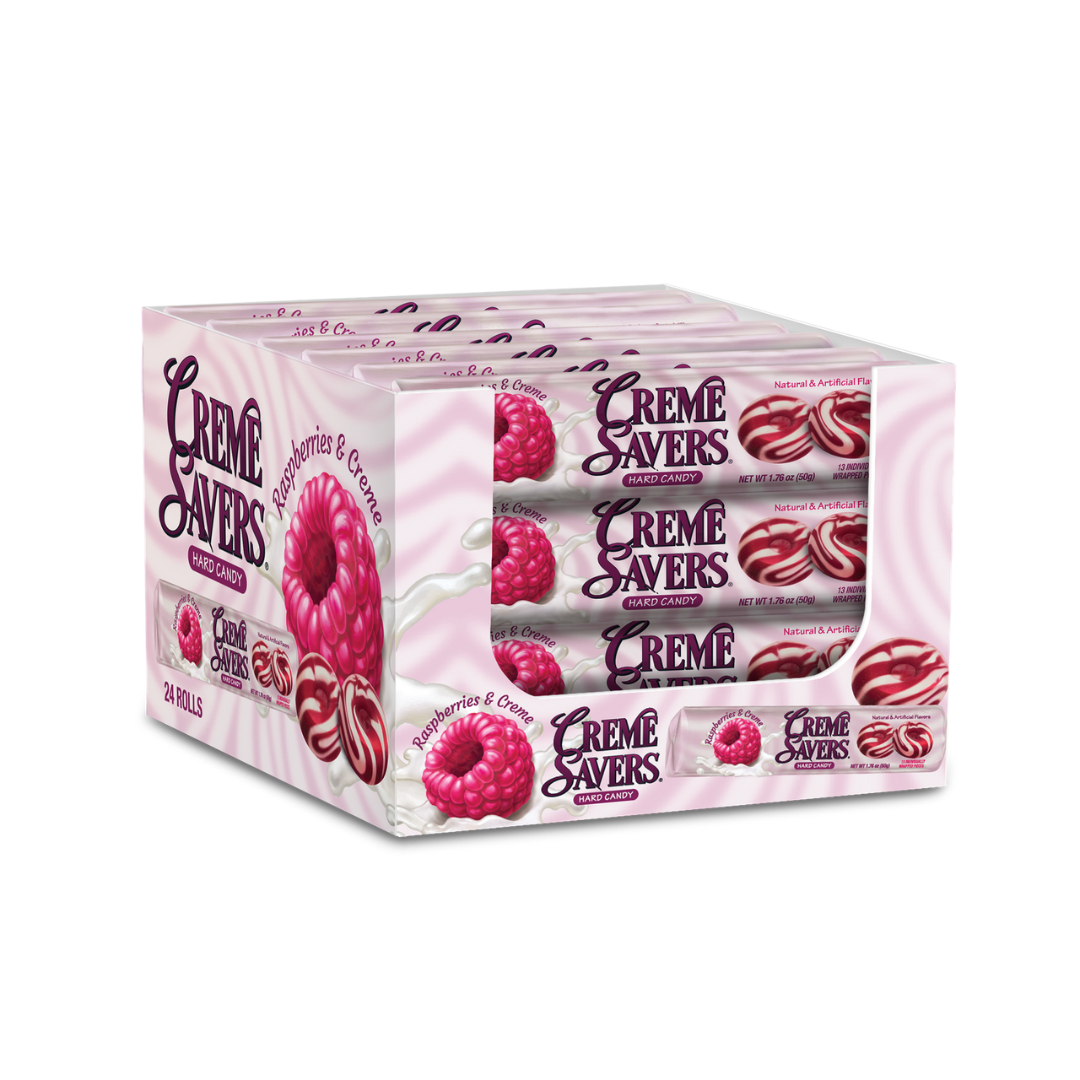Creme Savers Raspberries & Creme Hard Candy - 1.76oz / 24ct
