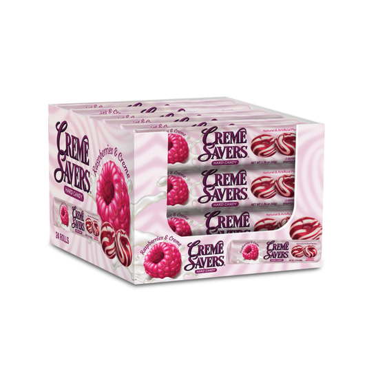 Creme Savers Raspberries & Creme Hard Candy - 1.76oz / 24ct