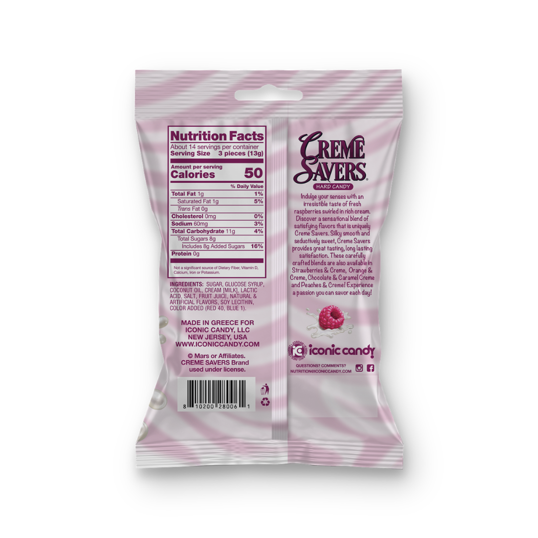 Super Raspberry Candy Creme Savers Raspberries & Creme Hard Candy - 6.25oz – Blair Candy Company