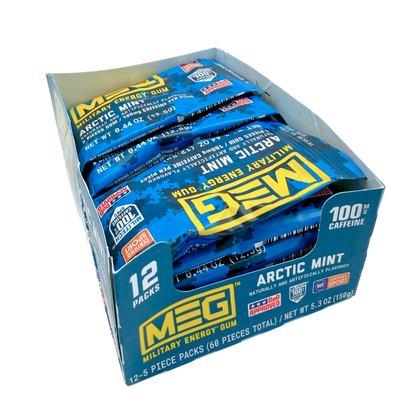MEG Artic Mint Military Energy Gum - 0.44oz / 12ct
