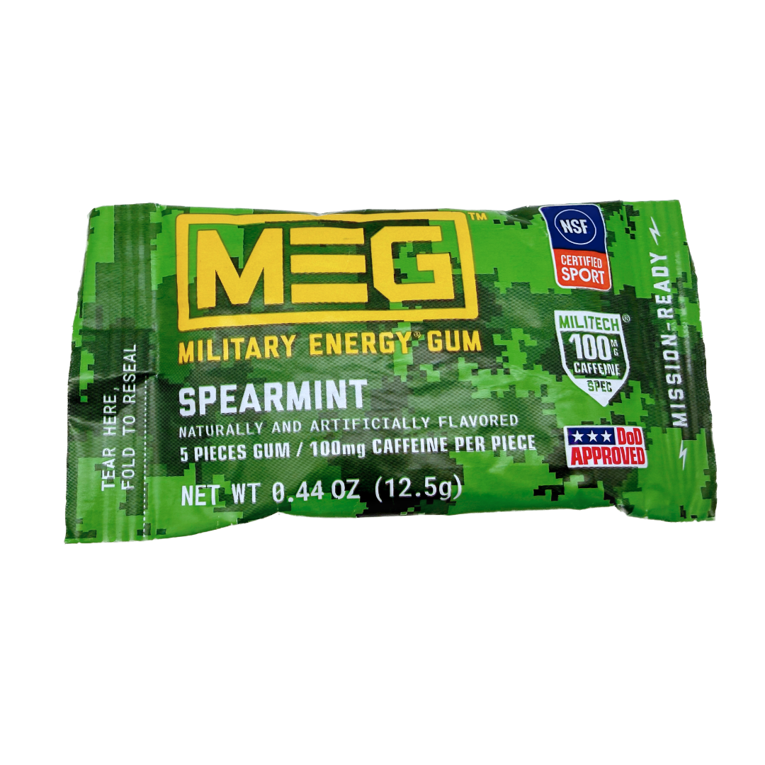 MEG Spearmint Military Energy Gum - 0.44oz / 12ct