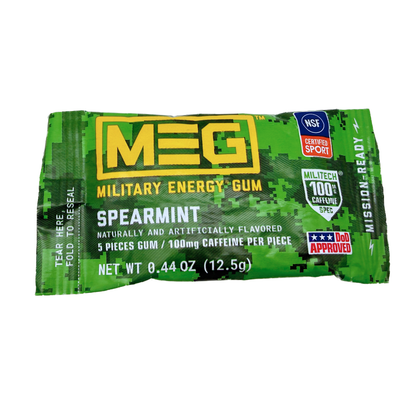 MEG Spearmint Military Energy Gum - 0.44oz / 12ct