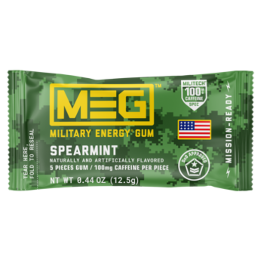 MEG Spearmint Military Energy Gum - 0.44oz / 12ct