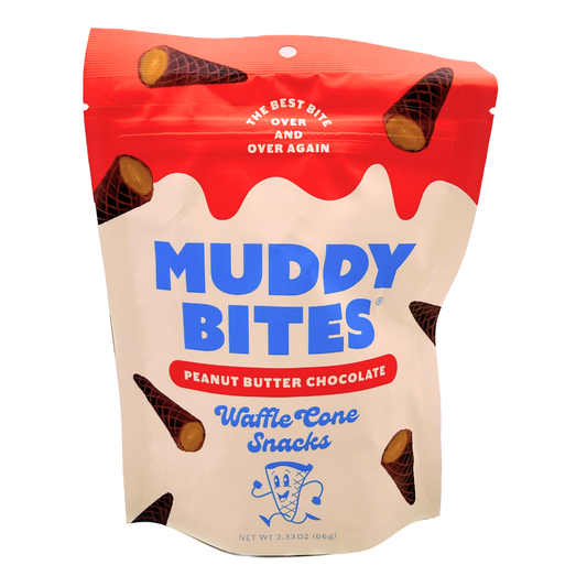 Muddy Bites Peanut Butter Chocolate Waffle Cone Snacks - 2.33oz