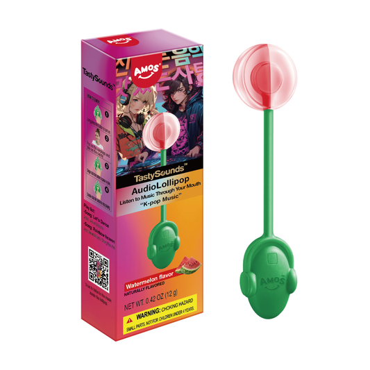AMOS TastySounds K-Pop Music Watermelon Lollipop - 0.42oz