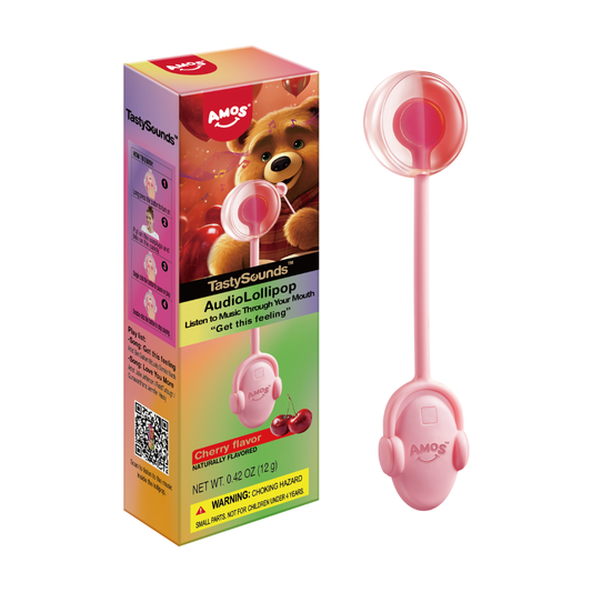 AMOS TastySounds Pop Music Cherry Lollipop - 0.42oz