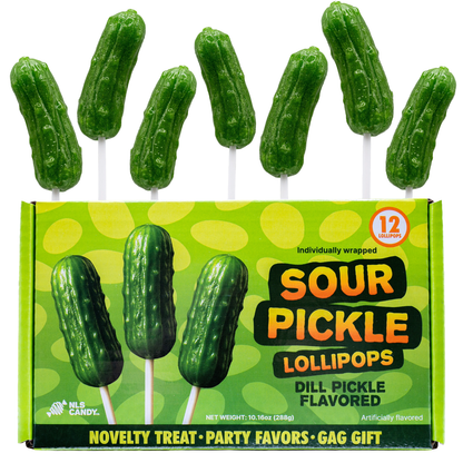 Sour Pickle Lollipops - 12ct
