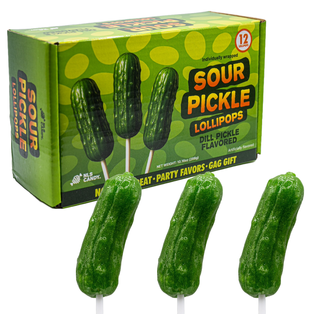 Sour Pickle Lollipops - 12ct