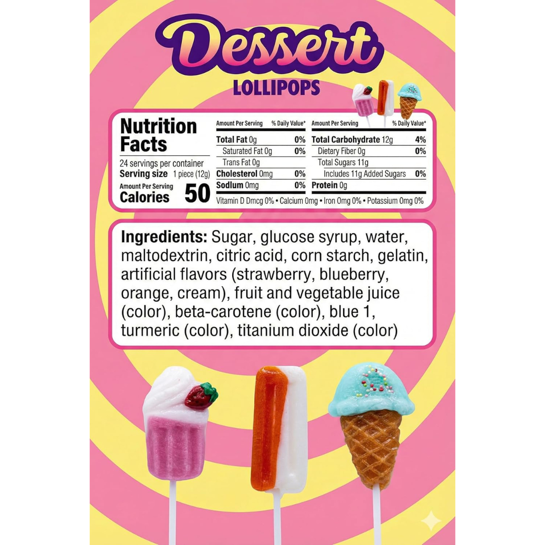 Dessert Lollipops - 24ct