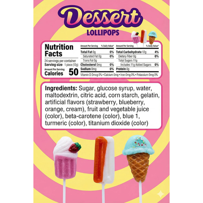 Dessert Lollipops - 24ct