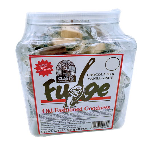 Claeys Chocolate and Vanilla Nut Fudge - 1.8lb / 60pc