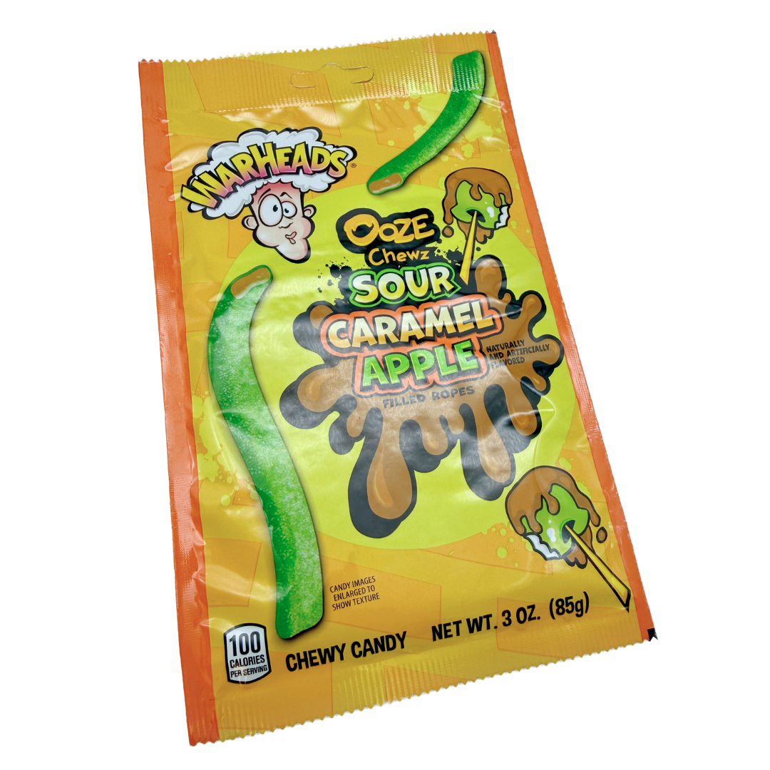 Warheads Ooze Chewz Sour Caramel Apple Filled Ropes - 3oz