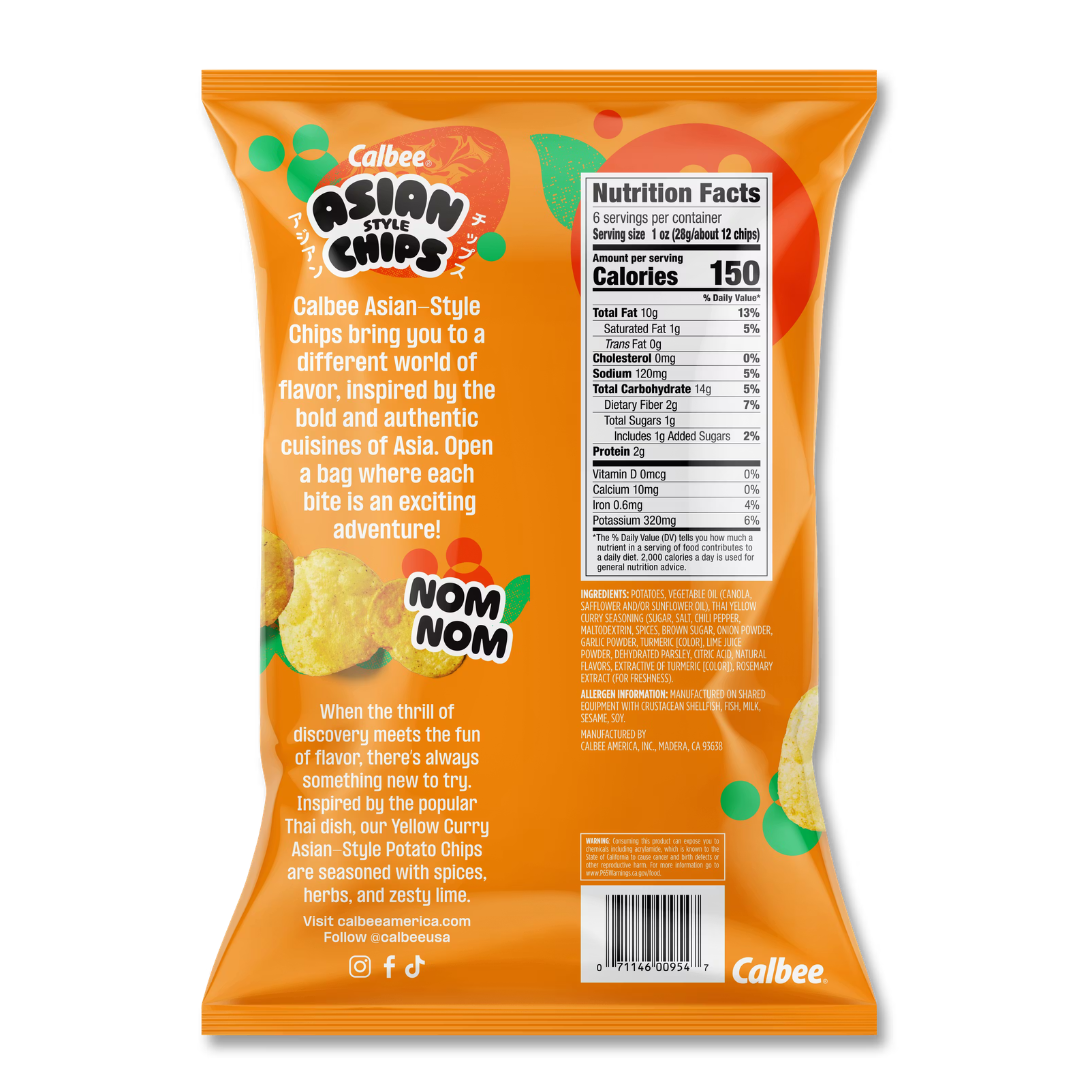Calbee Asian Style Thai Yellow Curry Potato Chips - 6oz