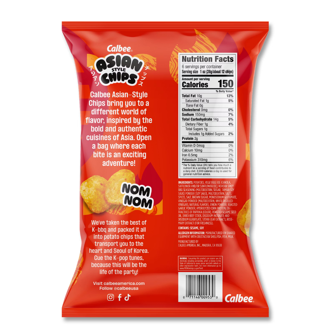 Calbee Asian Style Korean Spicy BBQ Potato Chips - 6oz