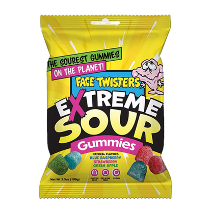 Face Twisters Extreme Sour Gummies - 3.5oz