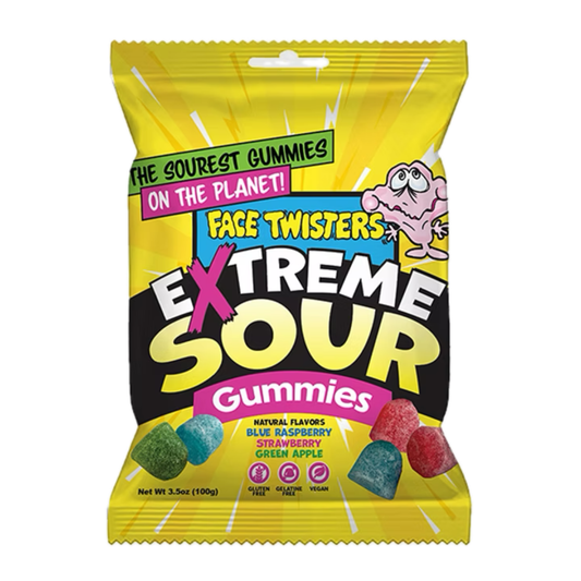 Face Twisters Extreme Sour Gummies - 3.5oz