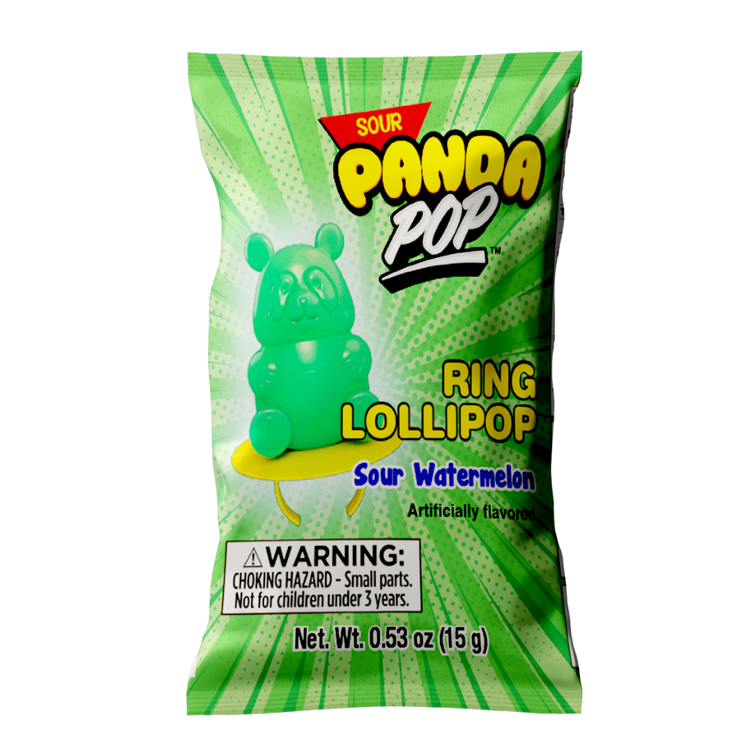 Sour Panda Pops Ring Lollipops - 0.53oz / 24ct