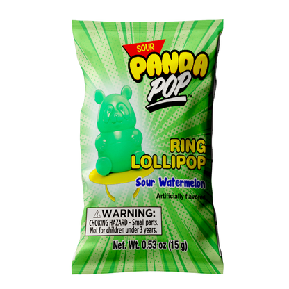 Sour Panda Pops Ring Lollipops - 0.53oz / 24ct