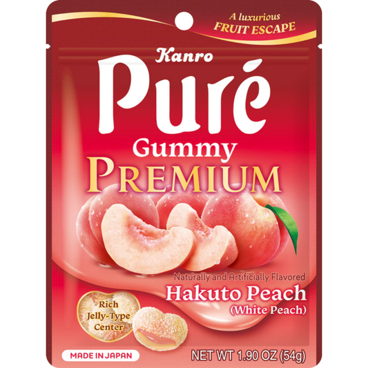 Kanro Puré Premium Hakuto Peach Gummies - 1.90oz