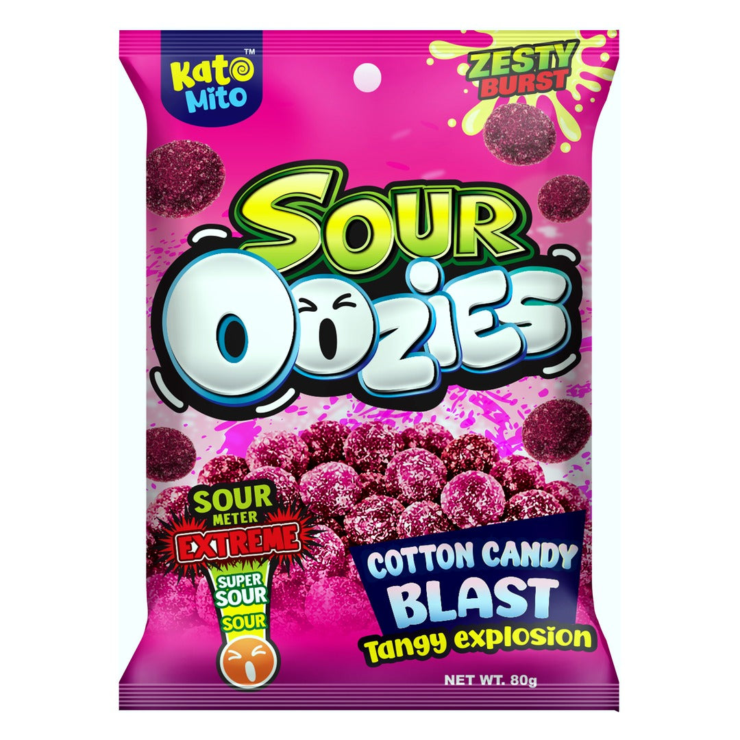 Kato Mito Sour Oozies Cotton Candy Blast Gummy Candy - 3oz