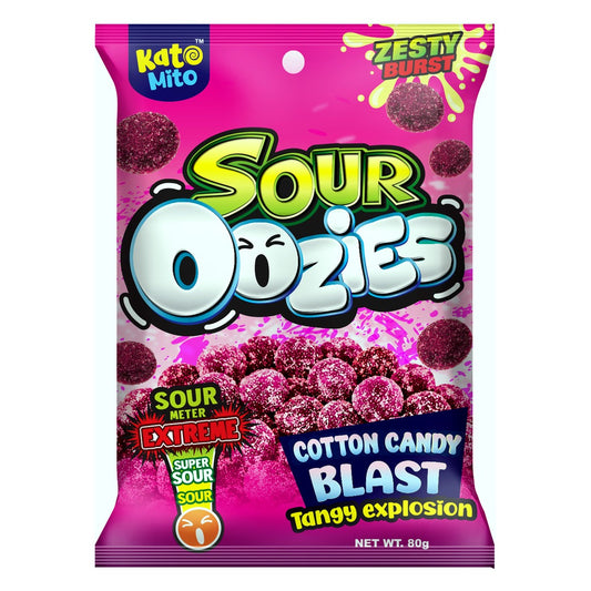 Kato Mito Sour Oozies Cotton Candy Blast Gummy Candy - 3oz