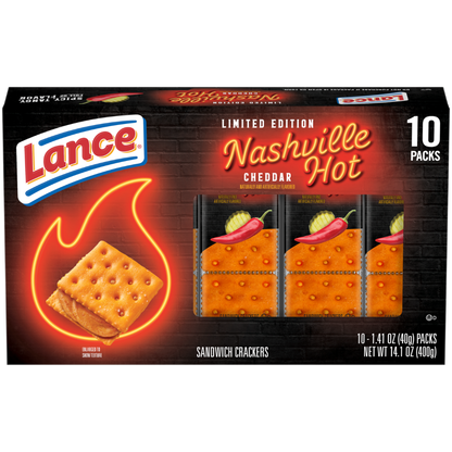 Lance Nashville Hot Cheddar Sandwich Crackers - 1.41oz / 10ct