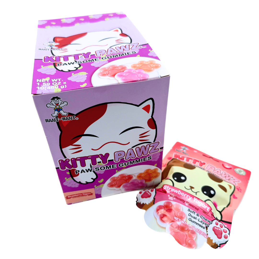 Want-Want Kitty Pawz Strawberry Yogurt Gummies - 1.59oz / 10ct